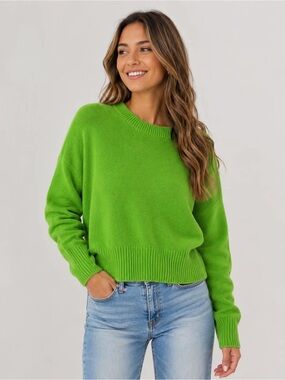& Other Stories Paris Atelier Bright Green Knit Sweater Women’s S